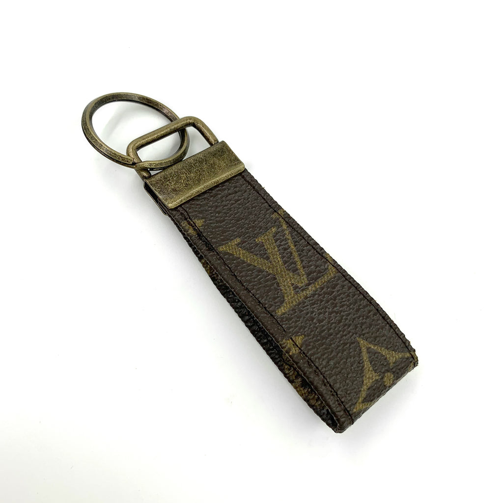 Upcycled Louis Vuitton black & white leopard keychain - TheLuxeLouis