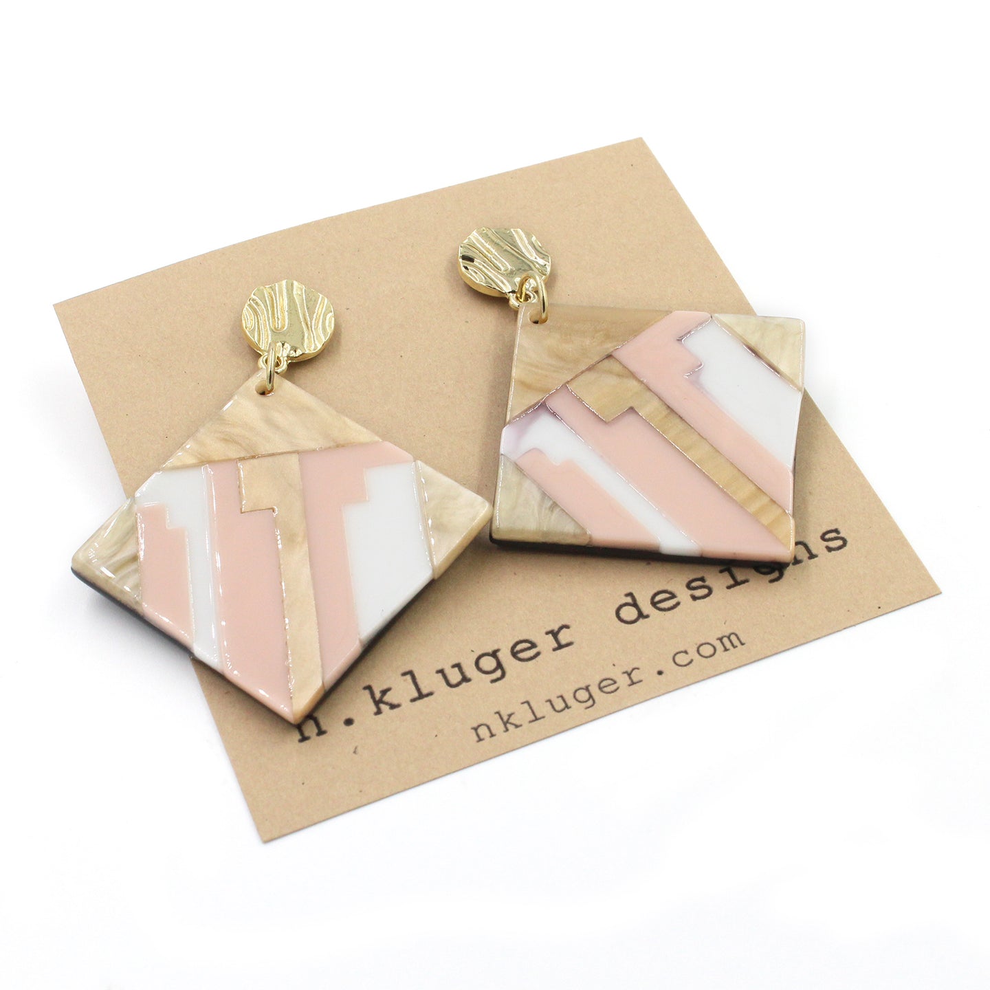 Art Deco Square Acrylic Drop Earrings