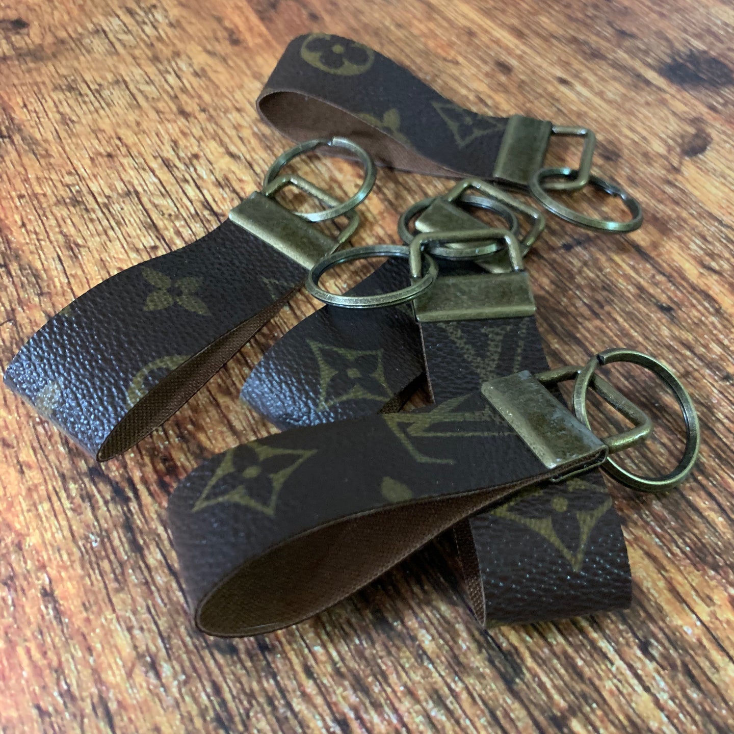 Upcycled Louis Vuitton Leather Key Chain 