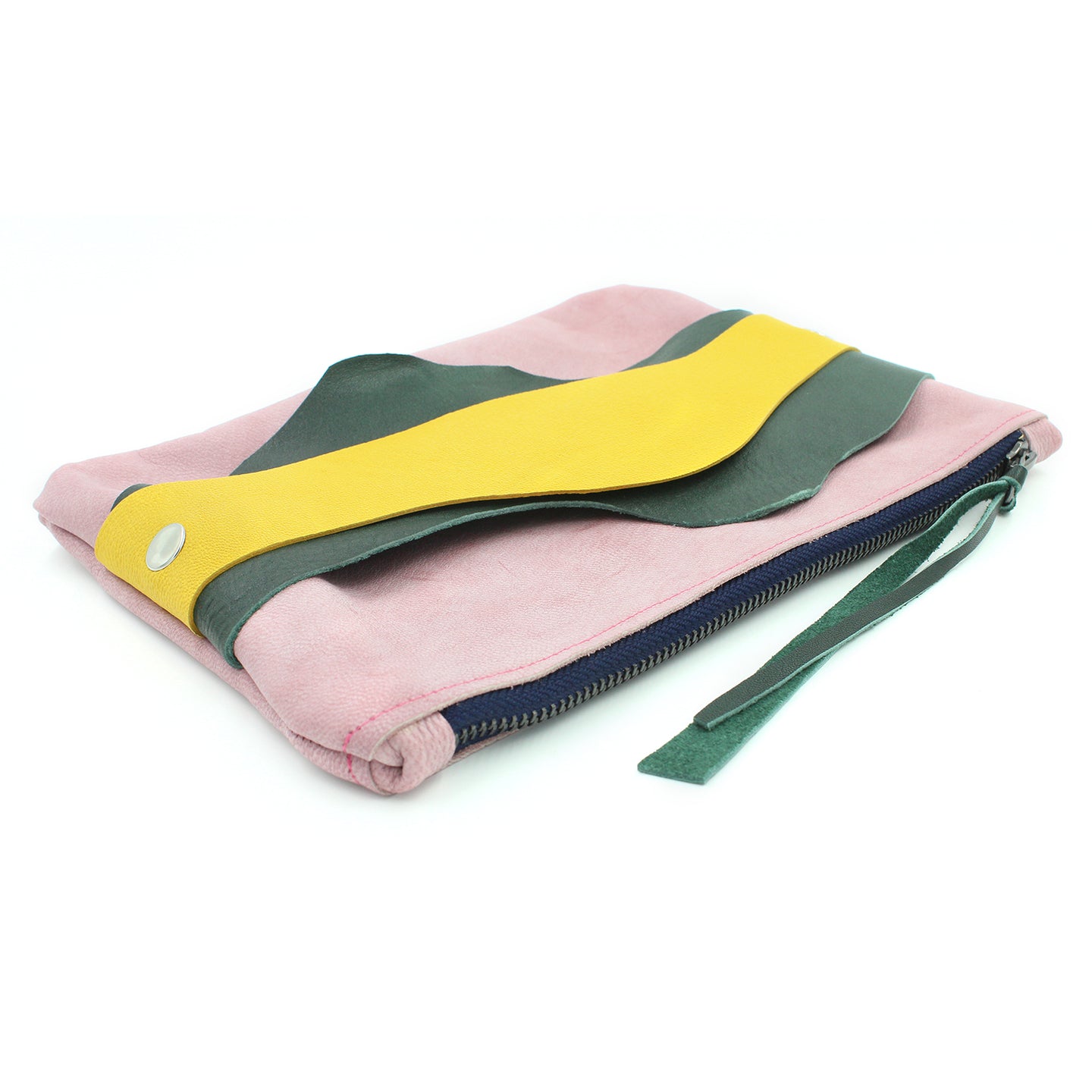 Abstract Leather Zipper Clutch - N.Kluger Designs clutch