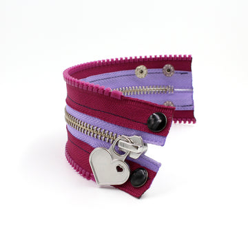 Grape Crush Heart Zip Bracelet