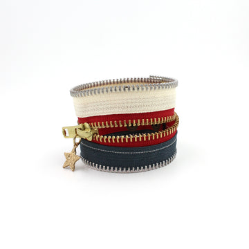 Stars & Stripes Gothic Americana Zip Bracelet