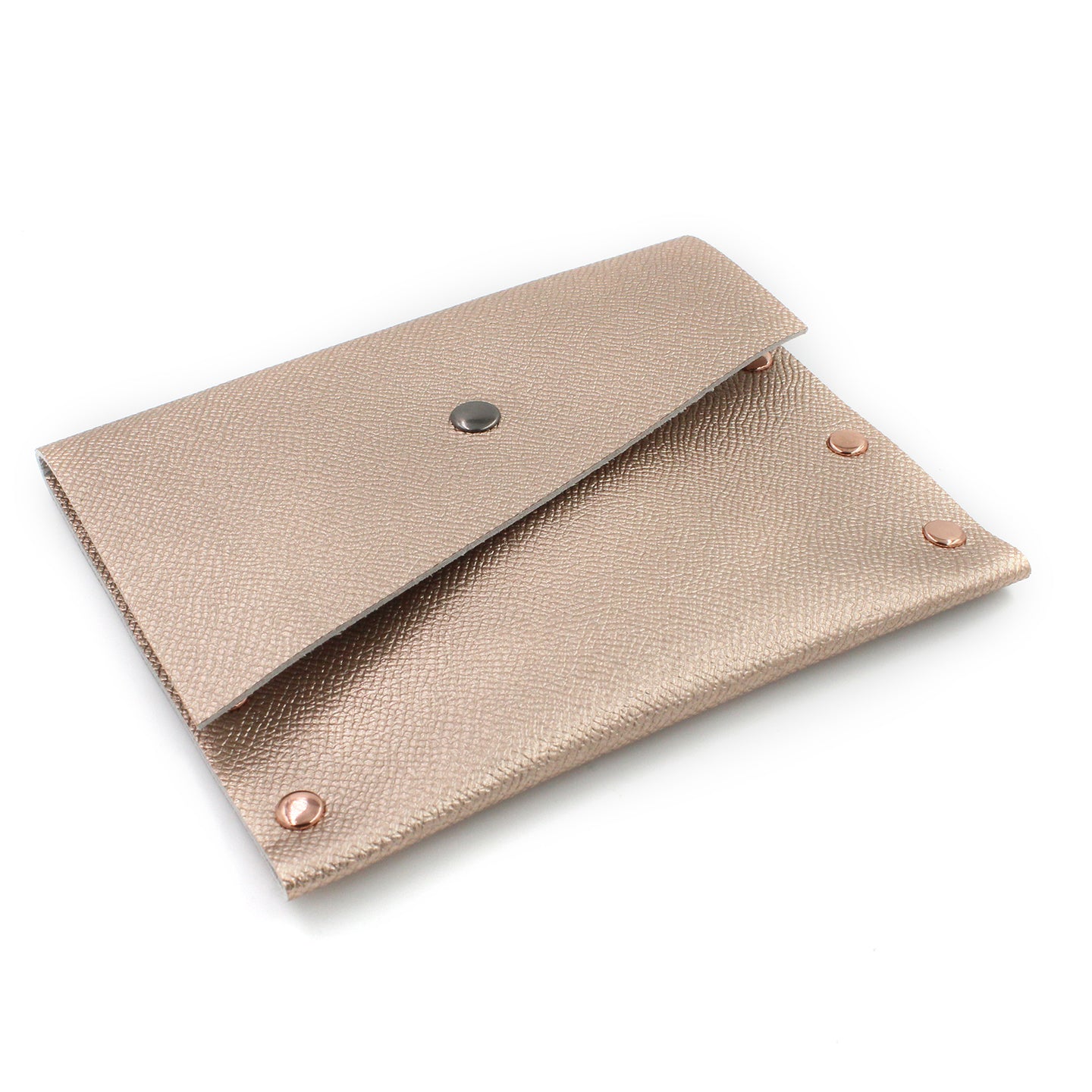 Rose Gold Leather Card Case / Mini Wallet