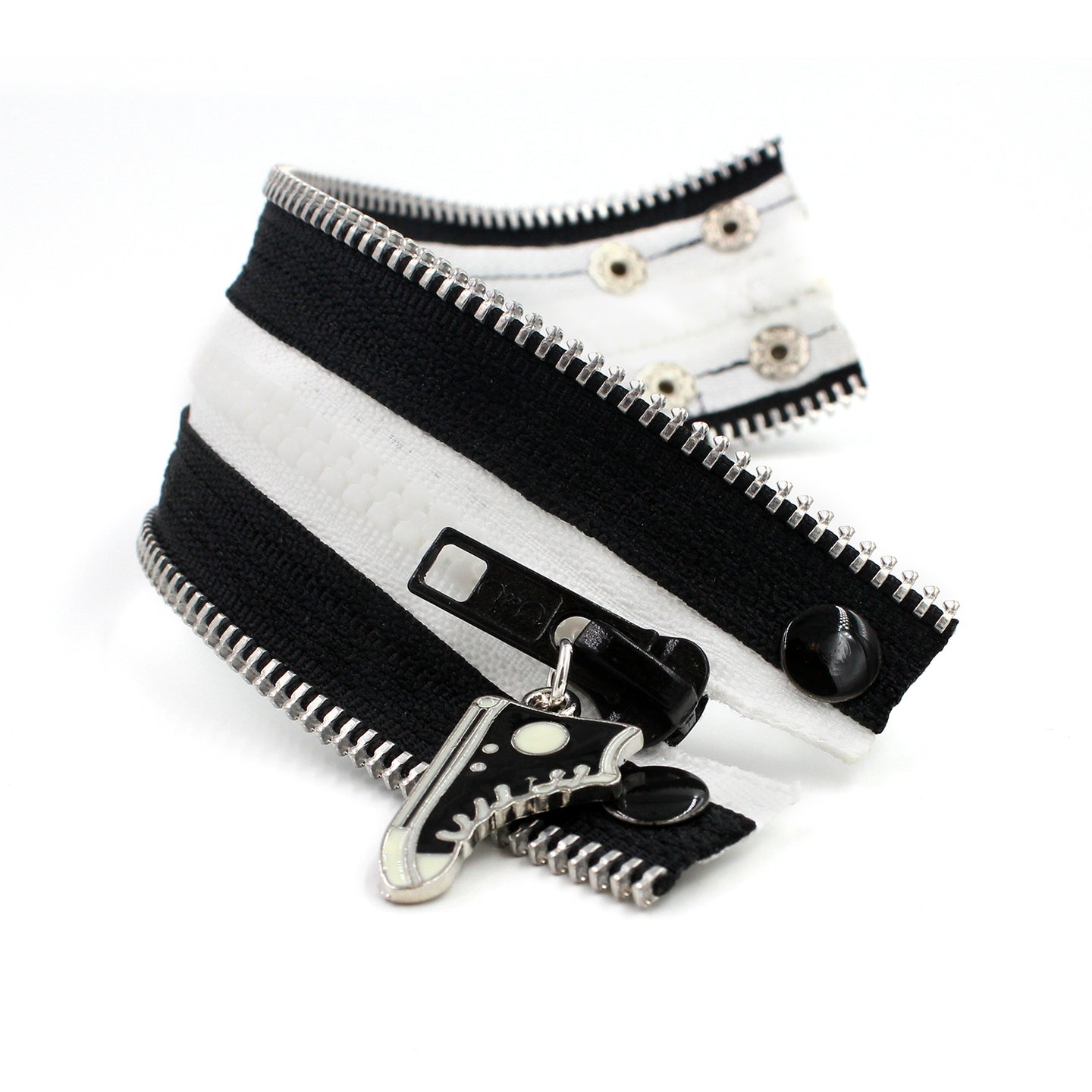 All Star B+W Zip Bracelet - N.Kluger Designs bracelet